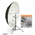 URDP140TS - Parapluie avec assature en Nylon (POM) - blanc diffus et revêtement amovible argent/noir - ø140cm - illuStar