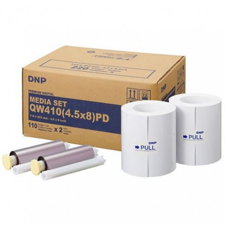 DNP 2 rouleaux de papier Premium 11x20cm (220 feuilles) pour DP-QW41