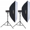 Kit Flash de Studio Photo - 2x FX-600-PRO 600 Ws Numériqe, 2x trépied 255cm, 2x boîte à lumière 50x90cm, E013 Sac portable L