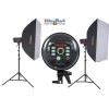 Kit Flash de Studio Photo - 2x FI-300A 300 Ws, 2x trépied 250cm, 2x boîte à lumière 60x90cm - illuStar