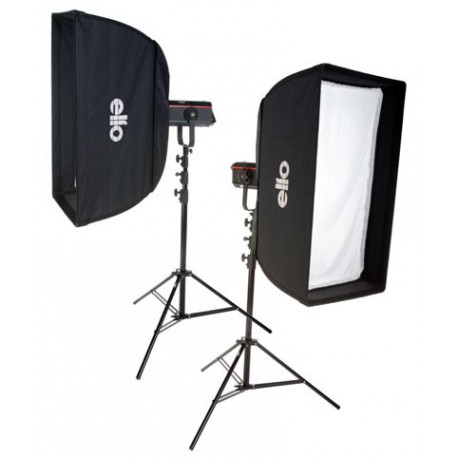 Kit Flash de Studio Photo,  2x QUANT-600-PRO 600 Ws Affichage numériqe, 2x trépied 250cm, boîte à lumière 50x90cm & 60x130cm